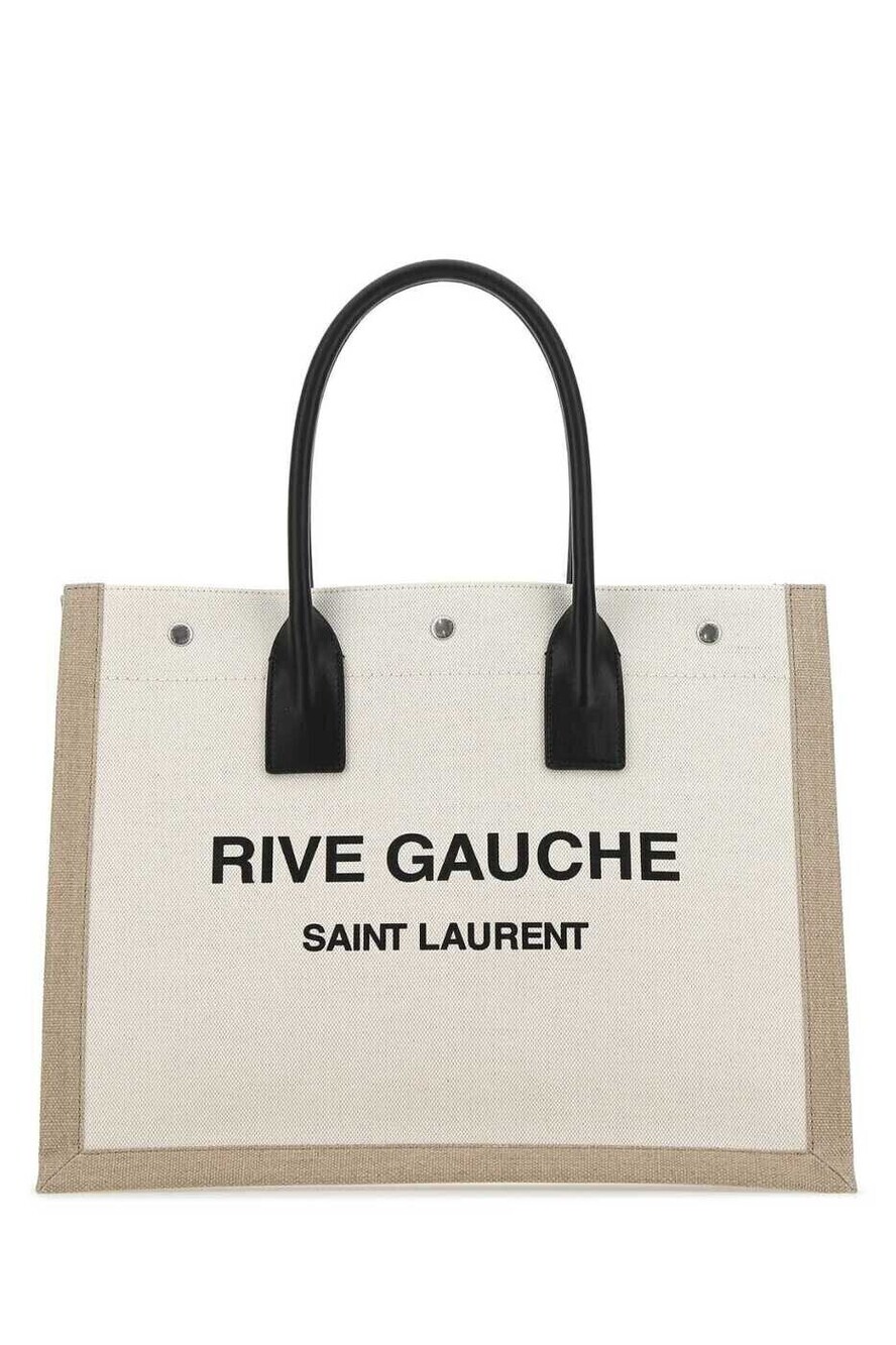 Saint Laurent Uptown Leather Briefcase Beige Tan
